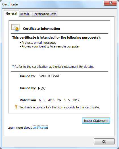 View Certificate