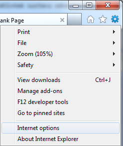 IE Internet options